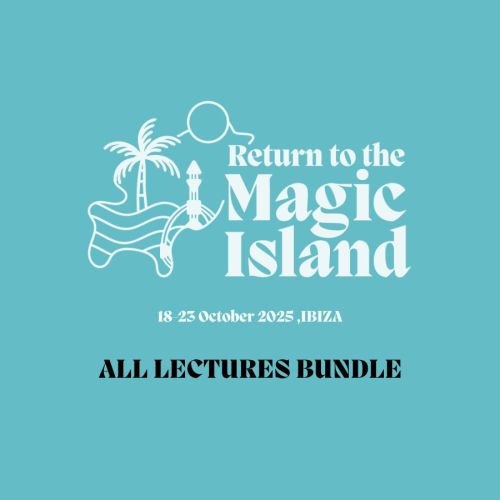 Cover image of a digital product that include all recorded sessions from Return to the Magic Island Retreat in Ibiza 2025.