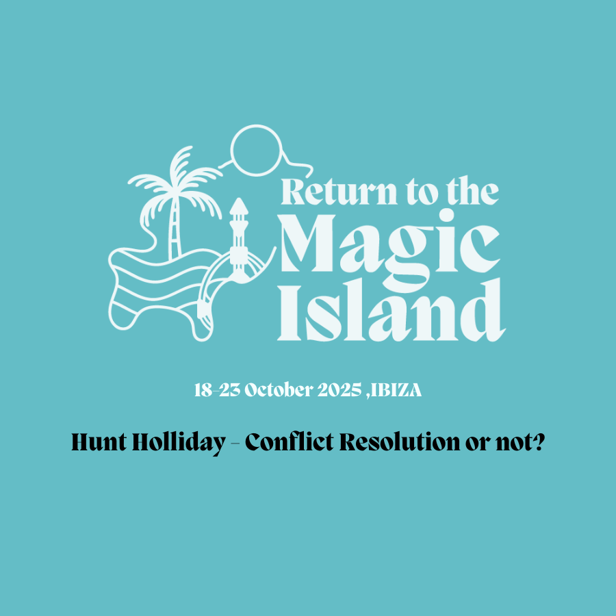 Cover image of a digital product that includes the recorded session "Conflict Resolution or not?" by Hunt Holliday at the Return to the Magic Island Retreat in Ibiza 2025.